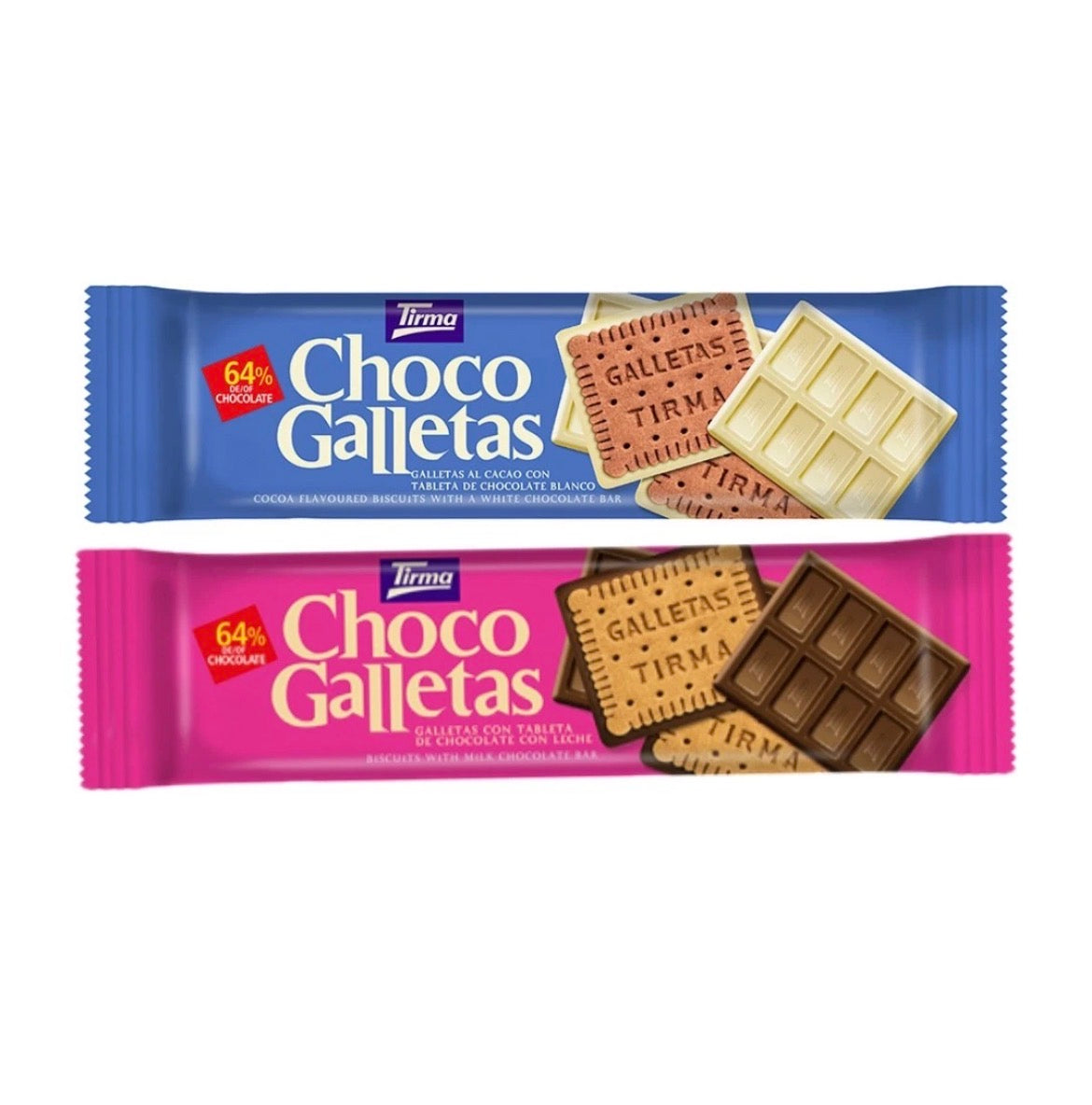 Choco Galletas Tirma Canarias Pack 2 Paquetes Chocolate Y blanco Deliciosas