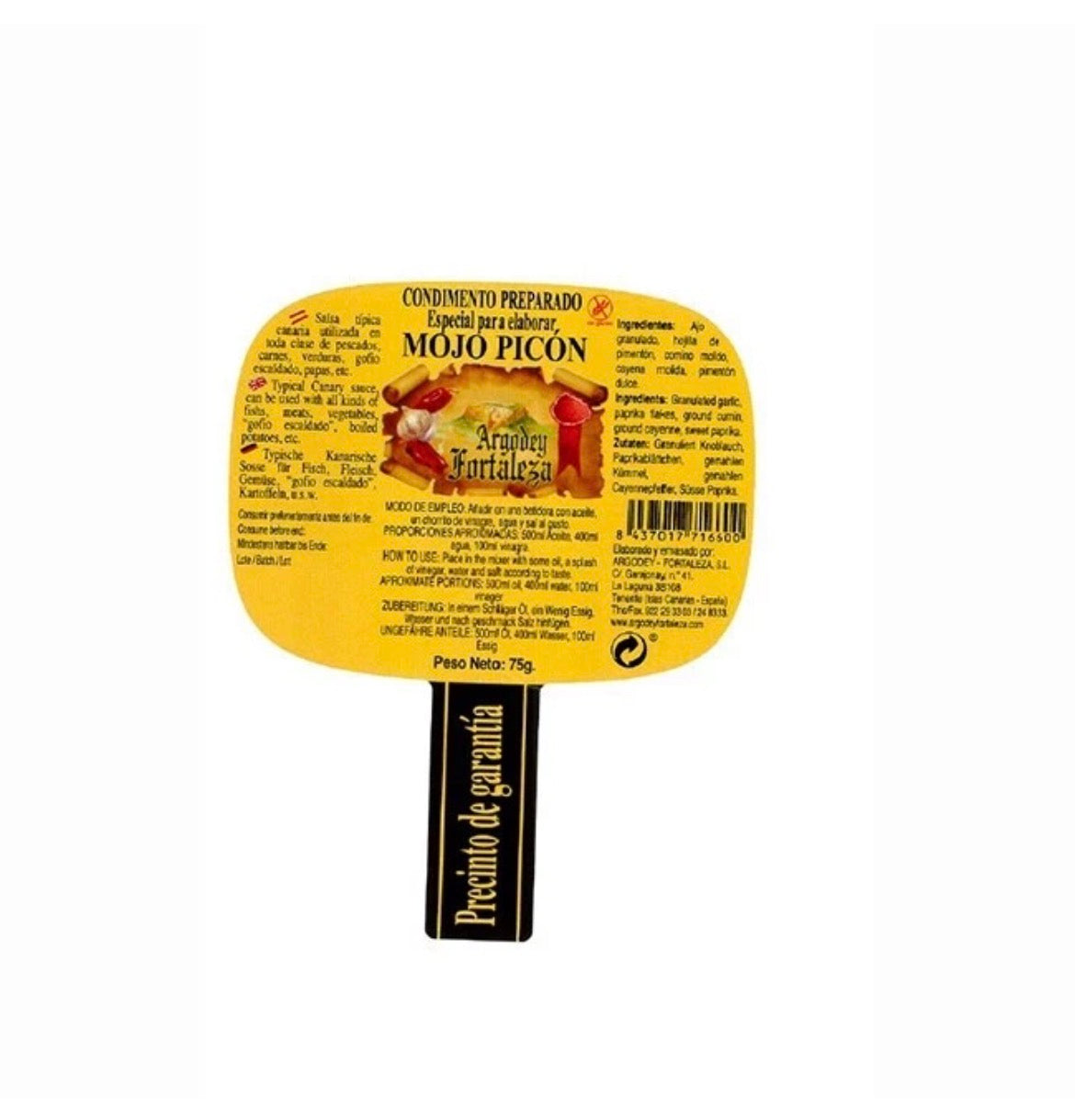 Condimento para MOJO PICÓN 75gr Islas Canarias "ARGODEY FORTALEZA"