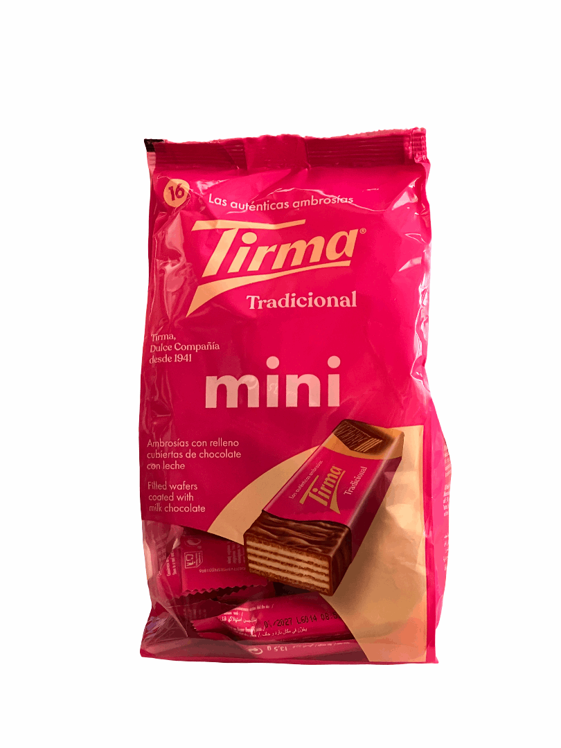 Lote de chocolates y ambrosías Tirma en paquete de regalo, presentado por Tropical Canary Shop, con dulces canarios tradicionales.