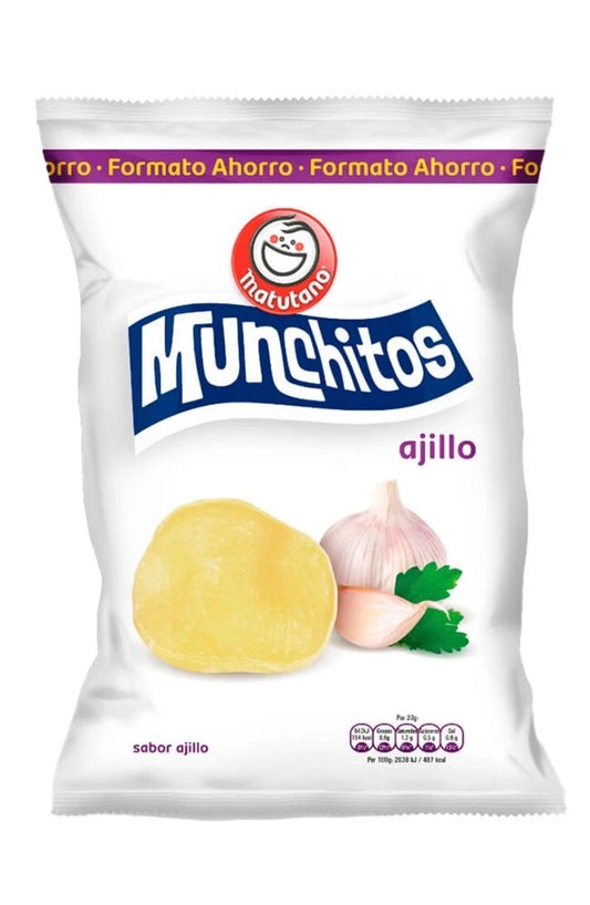 Munchitos Snack papas fritas Canarias sabor AJILLO 160g