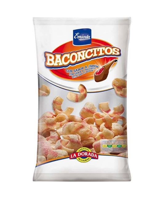 Baconcitos Aperitivo Sabor Jamón 90g – Producto de Canarias, Crujiente y Sabroso