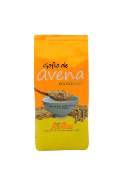 Gofio de avena ecológico Tropical Canary Shop, 450 g, en envase natural y ecológico, producto de la piña y avena.