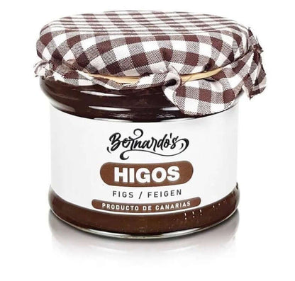 Mermelada canaria de higo artesanal y natural en frasco de 240g, con etiqueta de Tropical Canary Shop.