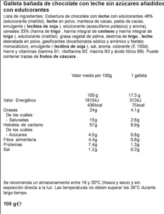 Barritas de chocolate con leche sin azúcar de Tirma, paquete de 6 unidades, producto canario, en envoltorio individual.