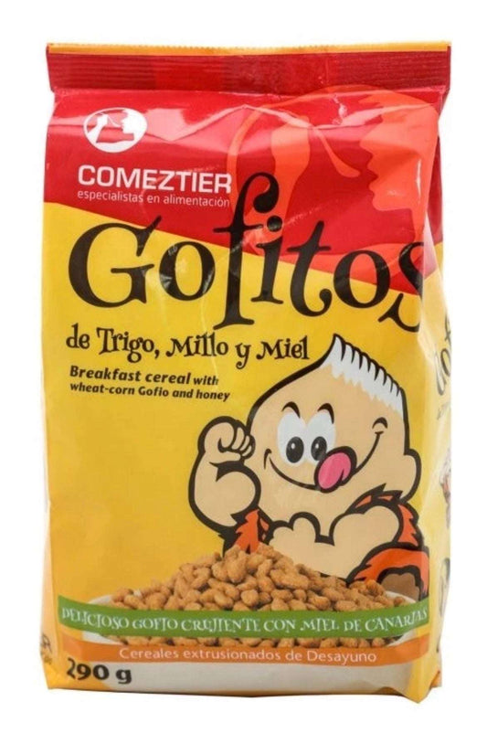 Gofio de trigo, millo y miel, 290g, Dulce Tradicional Canario, producto natural con gofios en envase de Tropical Canary Shop