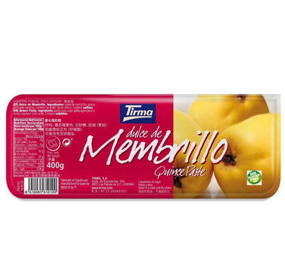 Dulce de Membrillo canario Tirma en frasco de 400 g, mermelada artesanal con sabor tradicional, en envase de vidrio.